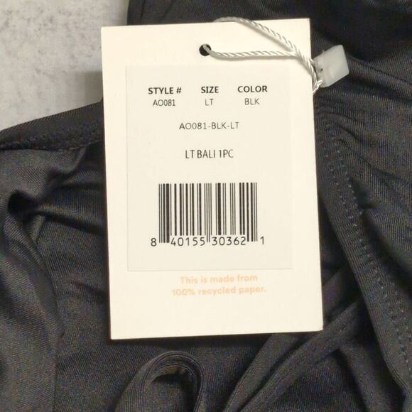 NWT Andie Bali Black Deep V-Neck Long Torso Womens Swimsuit One Piece Large Tall - Picture 6 of 6